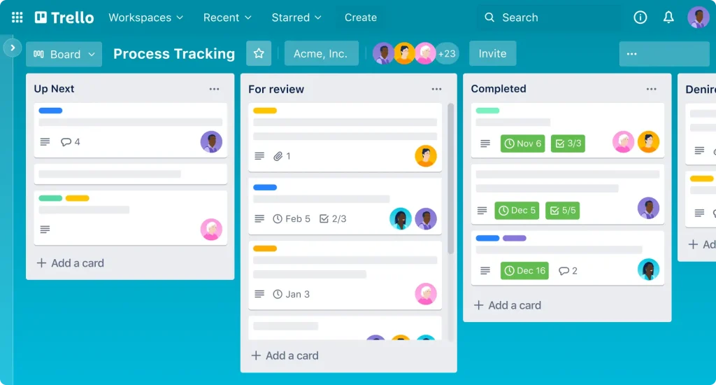 Trello project management by Hustpilot