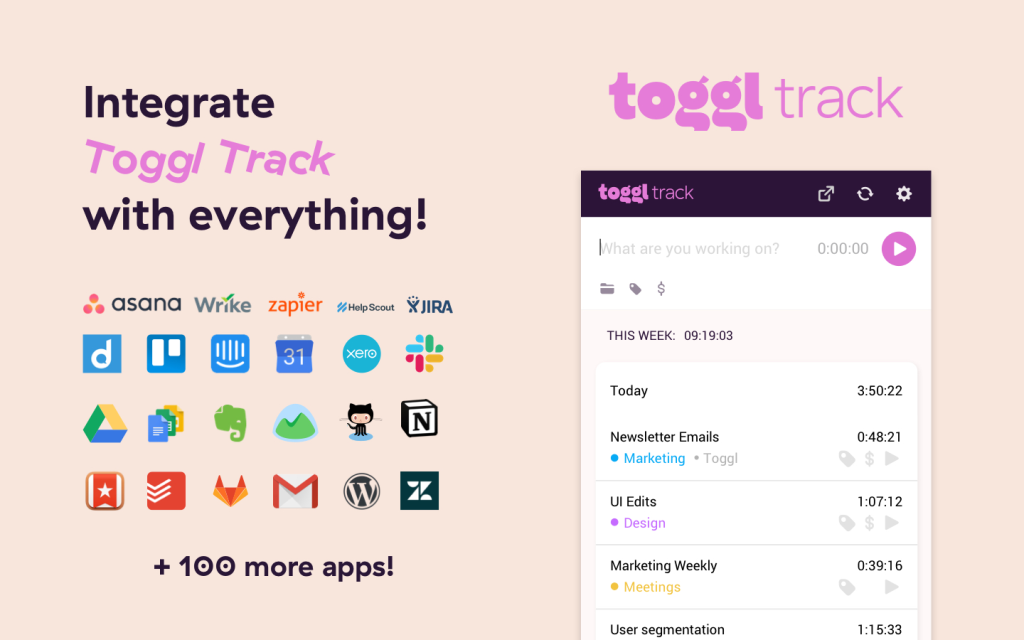 Toggle track time tracker for freelancers and solopreneurs.